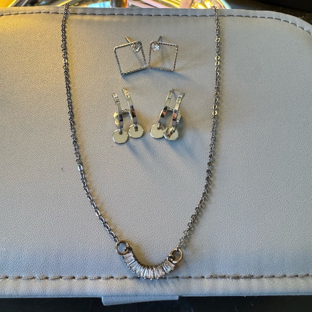 Maurices Silver Necklace with Beaded Detail